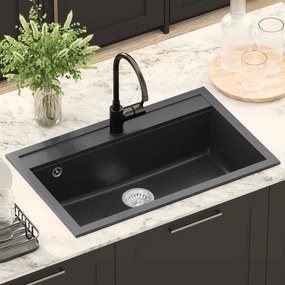 vidaXL Σιντρινο Μαύρο 795 x 505 χλστ. Γρανίτης