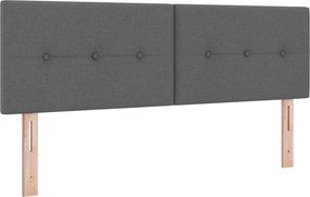 vidaXL Κρεβάτι Box Spring με Στρώμα και LED Σκούρο Γκρι 140 x 200 cm