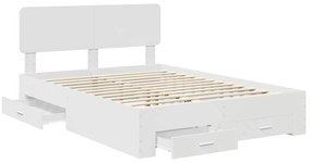 vidaXL Σκελετός Κρεβατιού Λευκό 140 x 200 cm Επεξεργασμένο ξύλο