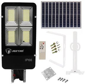 Led Αδιάβροχο Ηλιακό Φωτιστικό Δρόμου 300W 28800LM με Βάση Στήριξης και Τηλεχειριστήριο Jortan JT-YS-300W