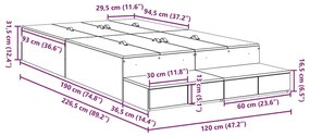 vidaXL Κρεβάτι με αποθηκευτικό χώρο Δρύς Sonoma 226.5 x 120 x 31.5 εκ.