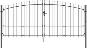 vidaXL Διπλή Πύλη WOERDEN 400 x 224,5 εκ. Ατσάλι Γκρι Κλειδώσιμο