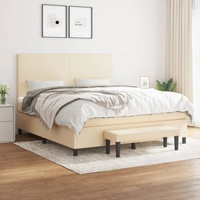 ΚΡΕΒΑΤΙ BOXSPRING ΜΕ ΣΤΡΩΜΑ ΚΡΕΜ 160X200 ΕΚ. ΥΦΑΣΜΑΤΙΝΟ 3136450