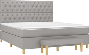 vidaXL Κρεβάτι Boxspring με Στρώμα Αν. Πράσινο 160x200εκ Υφασμάτινο