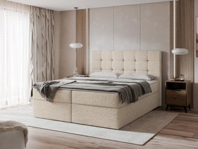 Επενδυμένο Κρεβάτι Luanda-Καφέ Ανοιχτό-180x200