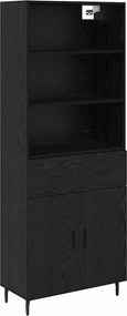 vidaXL Highboard 2 pcs Μαύρη Οξυά 69,5 x 34 x 180 εκ.