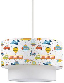 Φωτιστικό οροφής Goofy Megapap υφασμάτινο μονόφωτο με χαριτωμένα οχήματα 30x20x70εκ.