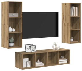 vidaXL Σετ επίπλου τηλεόρασης 3 pcs artisan δρυς 37 x 37 x 142.5 εκ