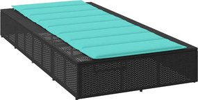 vidaXL Ξαπλώστρα με αιωρούμενο μαξιλάρι Μαύρο Poly Rattan