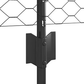 vidaXL Φράχτης με Στήλες. Γκρι 0.8 x 25 m Ατσάλι