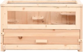 vidaXL Κλουβί Χάμστερ 60 x 30 x 35 εκ. από Μασίφ Ξύλο Ελάτης