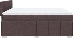 vidaXL Κρεβάτι Boxspring με Στρώμα Σκούρο Καφέ 180x200 εκ Υφασμάτινο