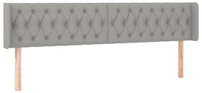 vidaXL Κεφαλάρι με Πτερύγια Ανοιχτό Γκρι 203x16x78/88 εκ. Υφασμάτινο