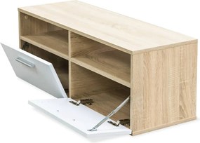 vidaXL Έπιπλα Τηλεόρασης 2 τεμ. Δρυς / Λευκό 95x35x36 εκ. Επεξ. Ξύλο