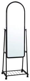 ROLLAND Small Καθρέπτης Δαπέδου, Μέταλλο Βαφή Μαύρο 37x37x160cm Ε7189,1