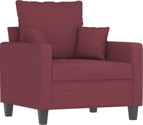 vidaXL Πολυθρόνες Σετ 4 Τεμαχίων Μπορντό από Ύφασμα με Μαξιλάρια