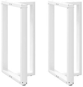 Πόδια Τραπεζιού Μπαρ σε Σχήμα Τ, 2 τεμ. Λευκά 60x35x(100-101) εκ. Ατσάλι