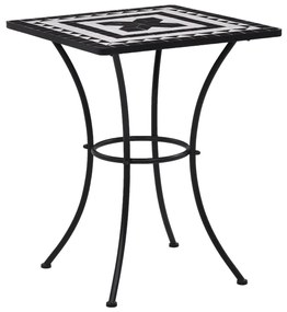 Τραπέζι Bistro «Μωσαϊκό» Μαύρο/Λευκό 60 εκ. Κεραμικό