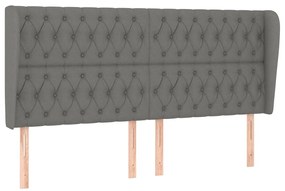Κεφαλάρι με Πτερύγια Σκούρο Γκρι 203x23x118/128 εκ. Υφασμάτινο 3118315