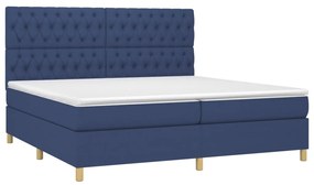 ΚΡΕΒΑΤΙ BOXSPRING ΜΕ ΣΤΡΩΜΑ &amp; LED ΜΠΛΕ 200X200 ΕΚ. ΥΦΑΣΜΑΤΙΝΟ 3135707