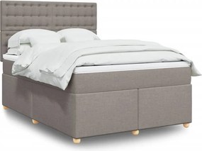 vidaXL Κρεβάτι Boxspring με Στρώμα Taupe 160x200 εκ. Υφασμάτινο