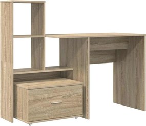 vidaXL Γραφείο Δρύς Sonoma 131,5 x 50 x 106,5 εκ. Επεξεργασμένο ξύλο