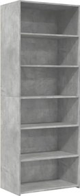 vidaXL Ντουλάπι Γκρι Σκυροδέματος 70x41x185 εκ. Επεξεργασμένο Ξύλο