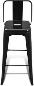 vidaXL Σκαμπό Μπαρ 4 τεμ. Μαύρα Ατσάλινα