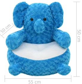 vidaXL Ελέφαντας Λούτρινος Μαλακός Μπλε