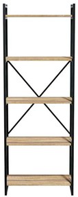 Βιβλιοθήκη Baker pakoworld καρυδί-μαύρο 66x34x180εκ