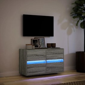 Έπιπλο Τοίχου Τηλεόρασης με LED Γκρι Sonoma 80x31x45 εκ. - Γκρι