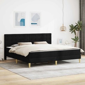 VidaXL Σκελετός κρεβατιού με στρώμα Μαύρο 200 x 200 cm Ύφασμα