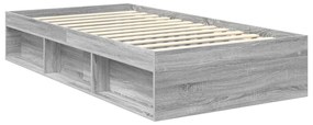vidaXL Σκελετός Κρεβατιού με κεφαλάρι Γκρίζο Σονομα 100 x 200 cm