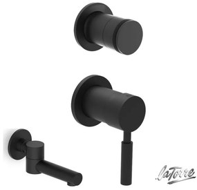 La Torre NEW TECH Black matt 12051SP-400 34374-400 Μίκτης εντοιχισμού+εκτροπέας περιστροφικός 2 εξόδων+Περιστρεφόμενο Στόμιο