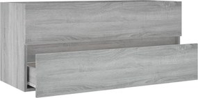 vidaXL Ντουλάπι Νιπτήρα Γκρι Sonoma 100x38,5x45 εκ. Επεξεργασμένο Ξύλο