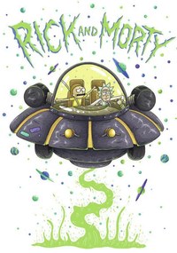 Εκτύπωση τέχνης Rick & Morty - ΔΙΑΣΤΗΜΟΠΛΟΙΟ, (26.7 x 40 cm)