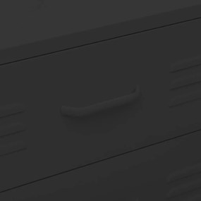 vidaXL Συρταριέρα Μαύρη 80 x 35 x 101,5 εκ. από Ατσάλι