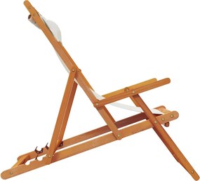 vidaXL Καρέκλες Παραλίας Πτυσσόμενες 2 τεμ. Κρεμ Υφασμάτινες