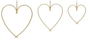 Beauty Home ΜΕΤΑΛΛΙΚΕΣ ΚΑΡΔΙΕΣ ΣΕΤ 3 ΤΜΧ 48-38-28CM