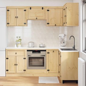 vidaXL Ντουλαπιού με ράφι SKI 8 pcs Μέλι Καφέ Στερεά ξυλεία πεύκου