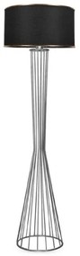 NOVA 201-0039 Μοντέρνο Επιδαπέδιο Φωτιστικό 1 x E27 IP20 Ασημί Μεταλλό με Μαύρο Ύφασμα-Μ38 x Π38 x Υ155cm Globostar-201-0039-Μαύ 201-0039