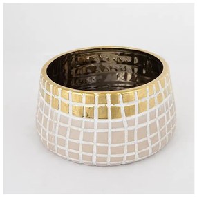 Κασπώ Χρυσό &amp; Μπεζ 23x23x11cm 752-18014 Estheti-752-18014-Μπεζ 752-18014