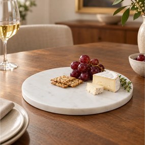 ΠΈΤΡΑ &amp; ΜΆΡΜΑΡΟ ΠΛΑΤΌ ΣΕΡΒΙΡΊΣΜΑΤΟΣ MARBLE BOARD WHITE 24X24X1,5CM