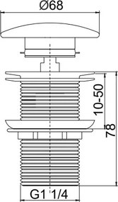Karag G9803-D Porcelain - Βαλβίδα νιπτήρα χωρίς υπερχειλιση