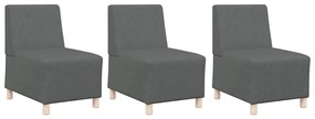 vidaXL Μοναδικός Καναπές χωρίς Χερούλια 3 pcs Σκούρο γκρι
