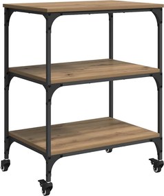vidaXL Καρότσι Κουζίνας Artisan Oak 60 x 41 x 76 εκ.