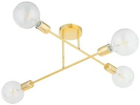 POWERTECH φωτιστικό οροφής HLL-0150, 4x E27, μεταλλικό, χρυσό