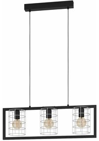 Φωτιστικό Οροφής - Ράγα 43663 Jubily 3/E27 Black-Silver Eglo Metal