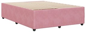 vidaXL Πλαίσιο Κρεβατιού Ροζ 140x200 εκ. Βελούδινο