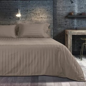 Beauty Home Σετ κουβερλί υπέρδιπλο Art 1530 Stripe σε 7 αποχρώσεις 220x240 Μόκα